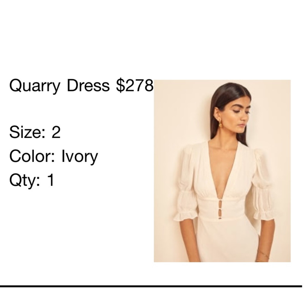 Reformation quarry dress, never worn size 2